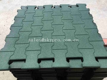 Driveway Rubber Patio Pavers / Anti - Slip Recycled Rubber Flooring Thickness 15-100mm